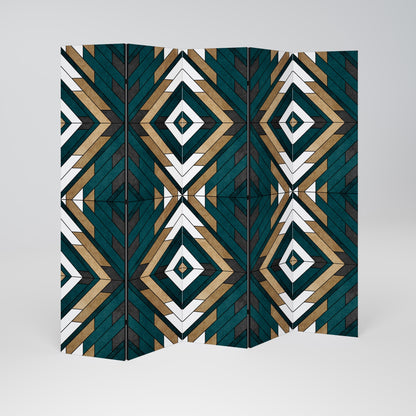 ARTISTIC GEOMETRY Decorative 5-Panel Room Divider