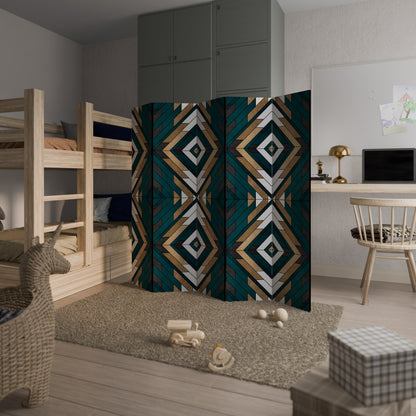 ARTISTIC GEOMETRY Decorative 5-Panel Room Divider