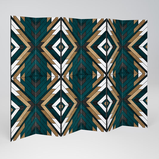 ARTISTIC GEOMETRY Decorative 6-Panel Room Divider