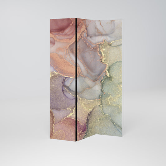 Dekorativ rumsavdelare GOLDEN DREAMSCAPE RHYTHM med 3 paneler