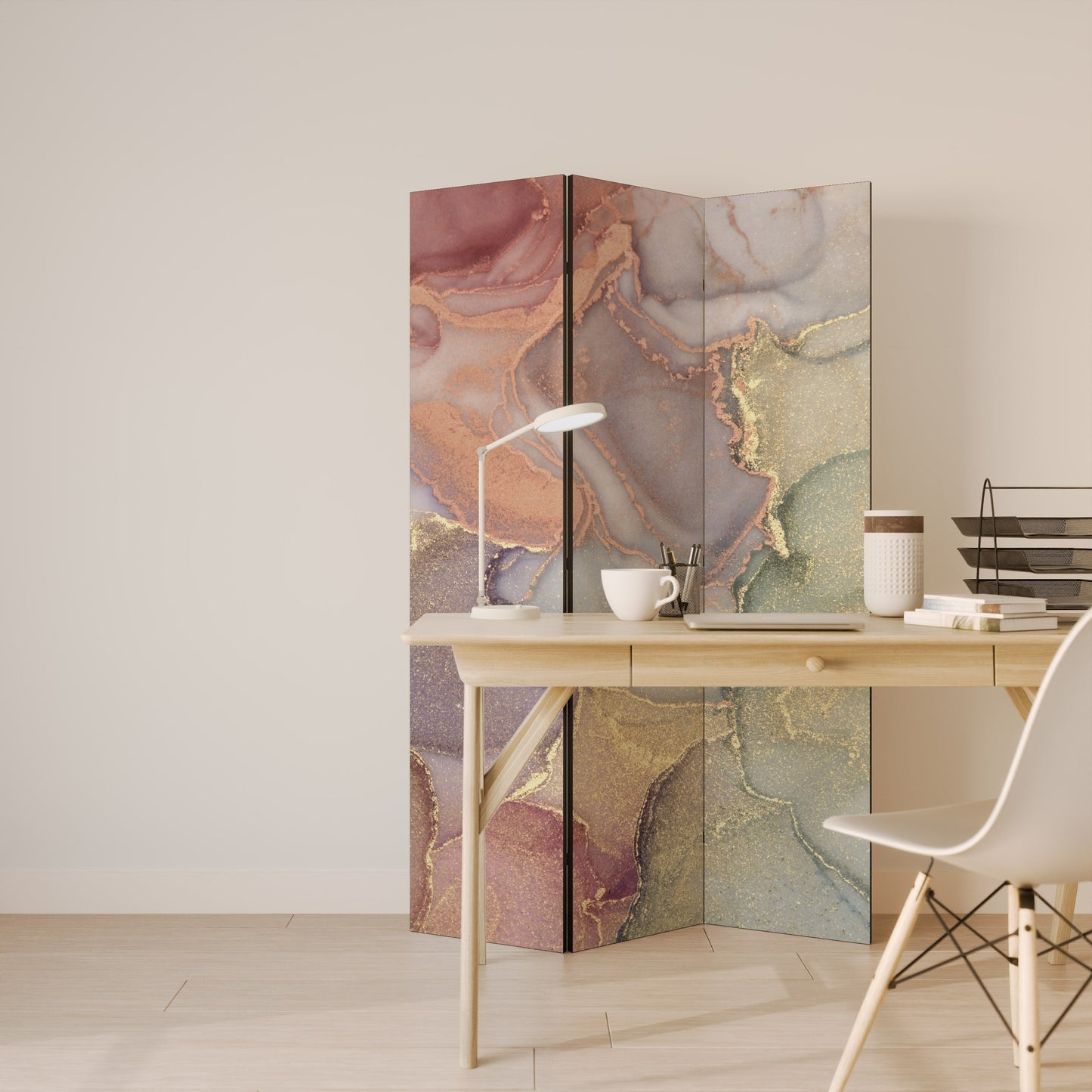 GOLDEN DREAMSCAPE RHYTHM Decorative 3-Panel Room Divider