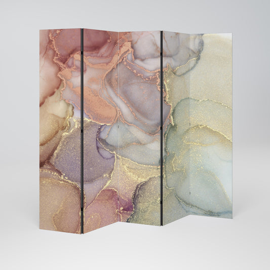 GOLDEN DREAMSCAPE RHYTHM Decorative 5-Panel Room Divider