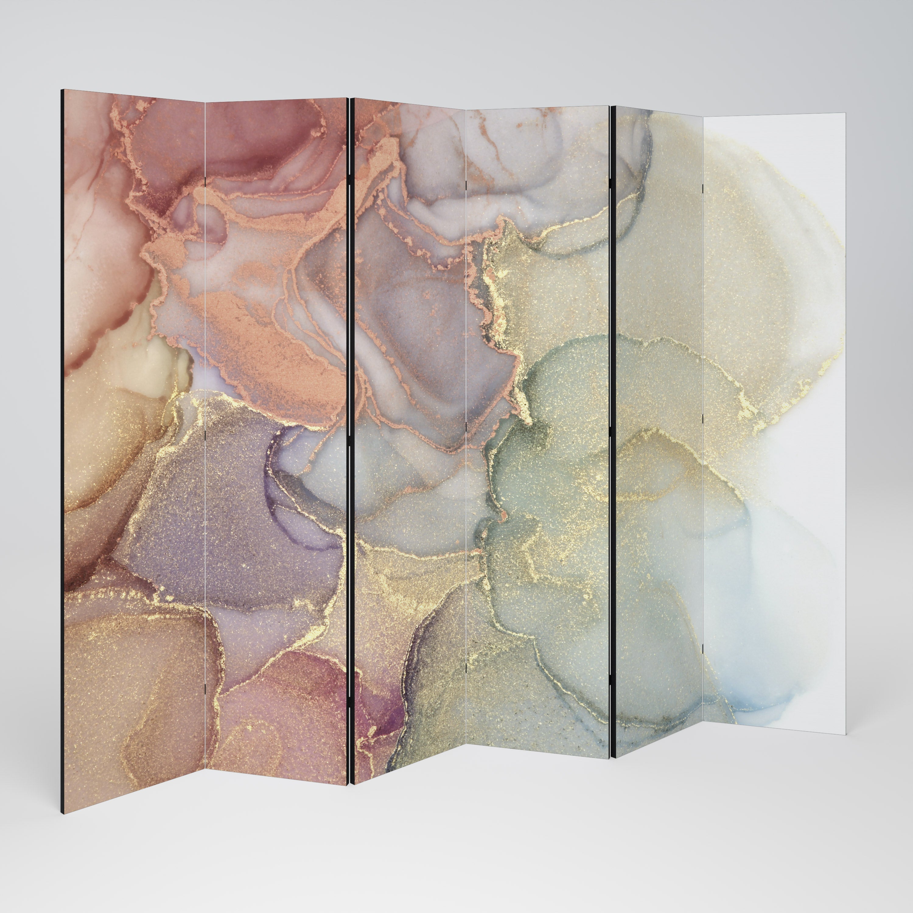 Dekorativ rumsavdelare GOLDEN DREAMSCAPE RHYTHM med 6 paneler