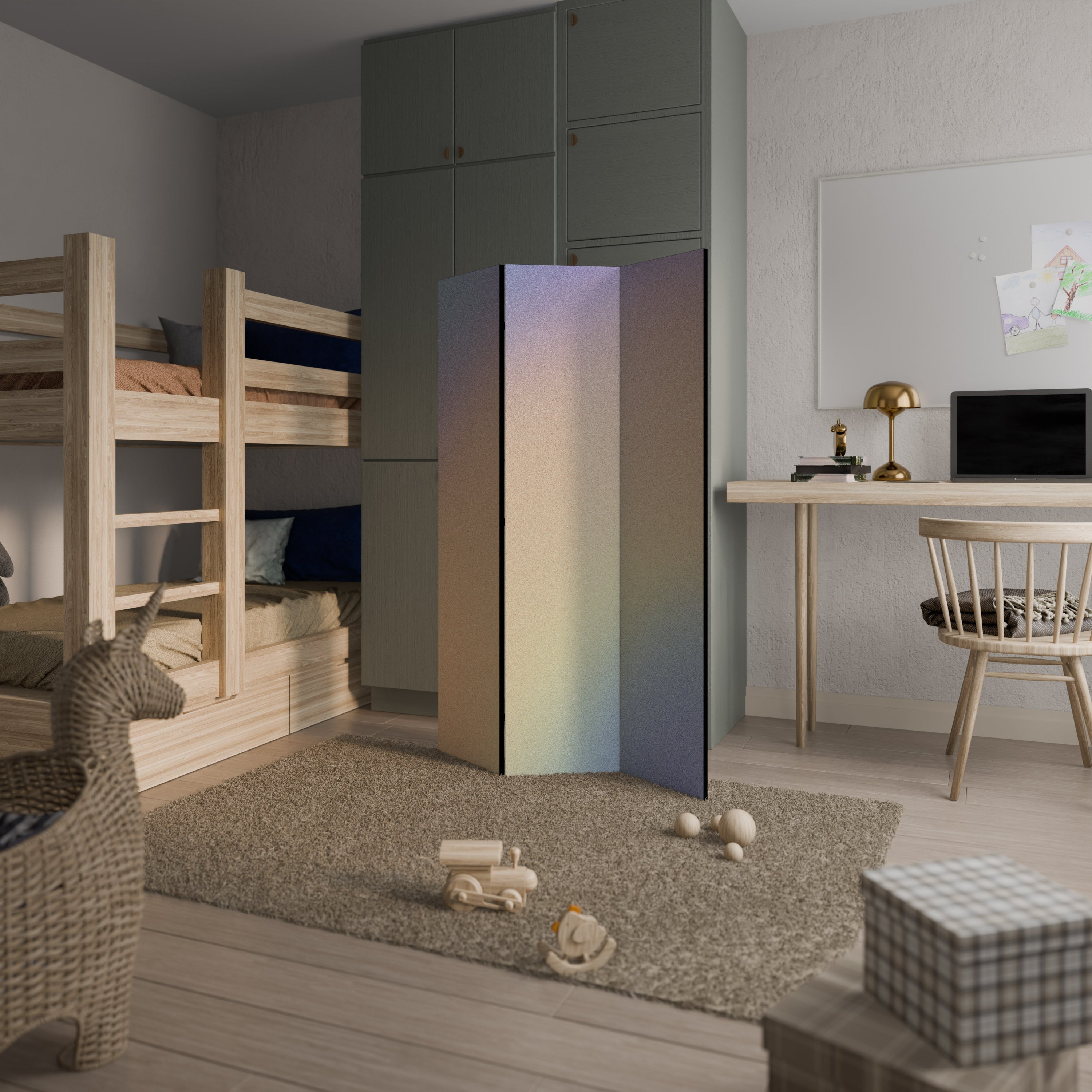 MIRACLE MELODIES Dekorativ rumsavdelare med 3 paneler