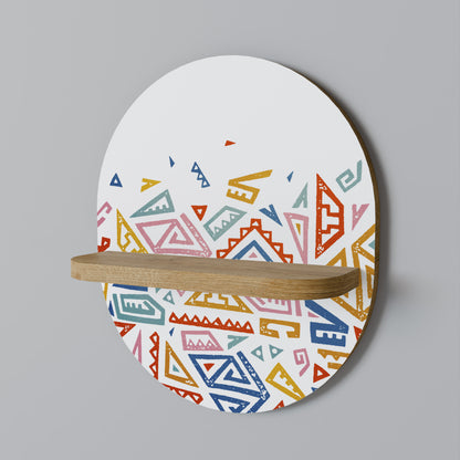 ANGULAR FEELING Oval Art Shelf In Oak Effect