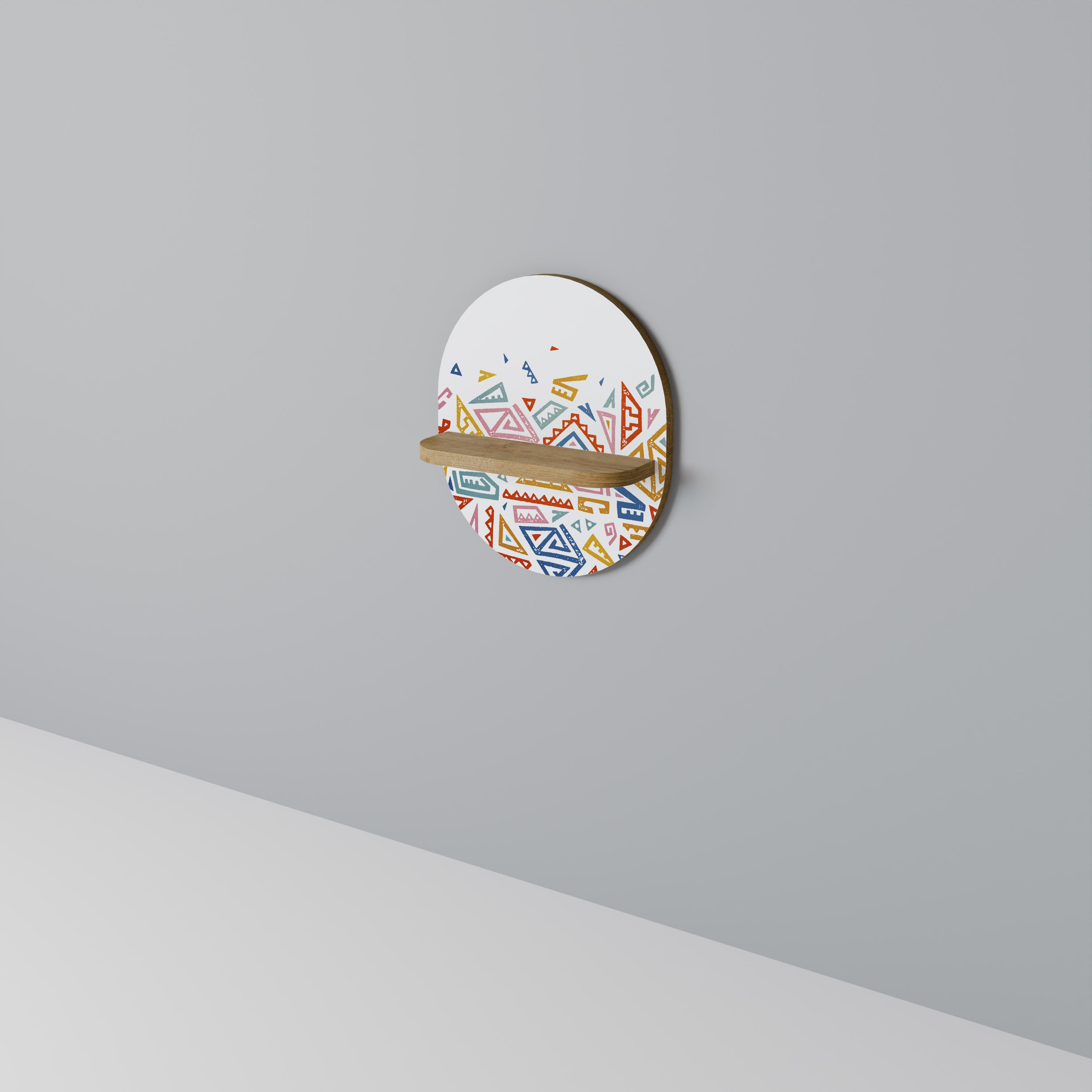 ANGULAR FEELING Oval Konsthylla I Ekeffekt