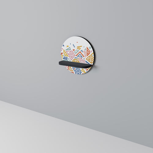 ANGULAR FEELING Round Art Shelf In Black Finish