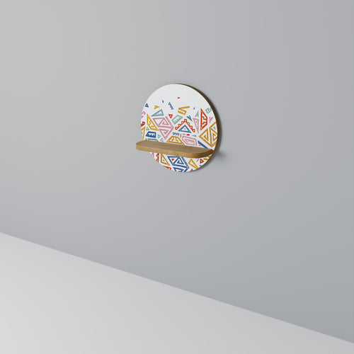 ANGULAR FEELING Round Art Shelf In Oak Effect