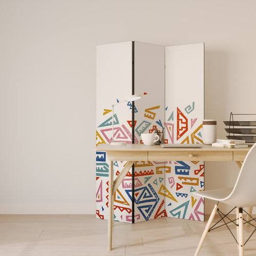 Dekorativ rumsavdelare med 3 paneler och ANGULAR FEELING