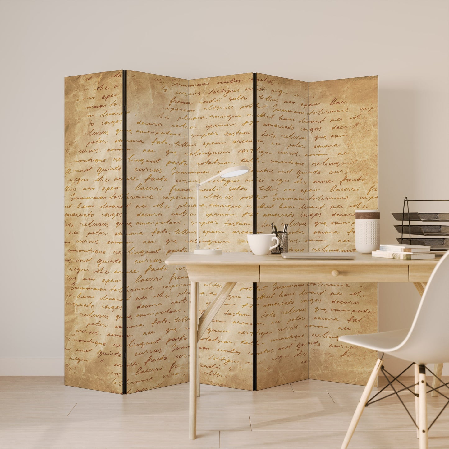 PAGES OF MEMORY Decorative 5-Panel Room Divider
