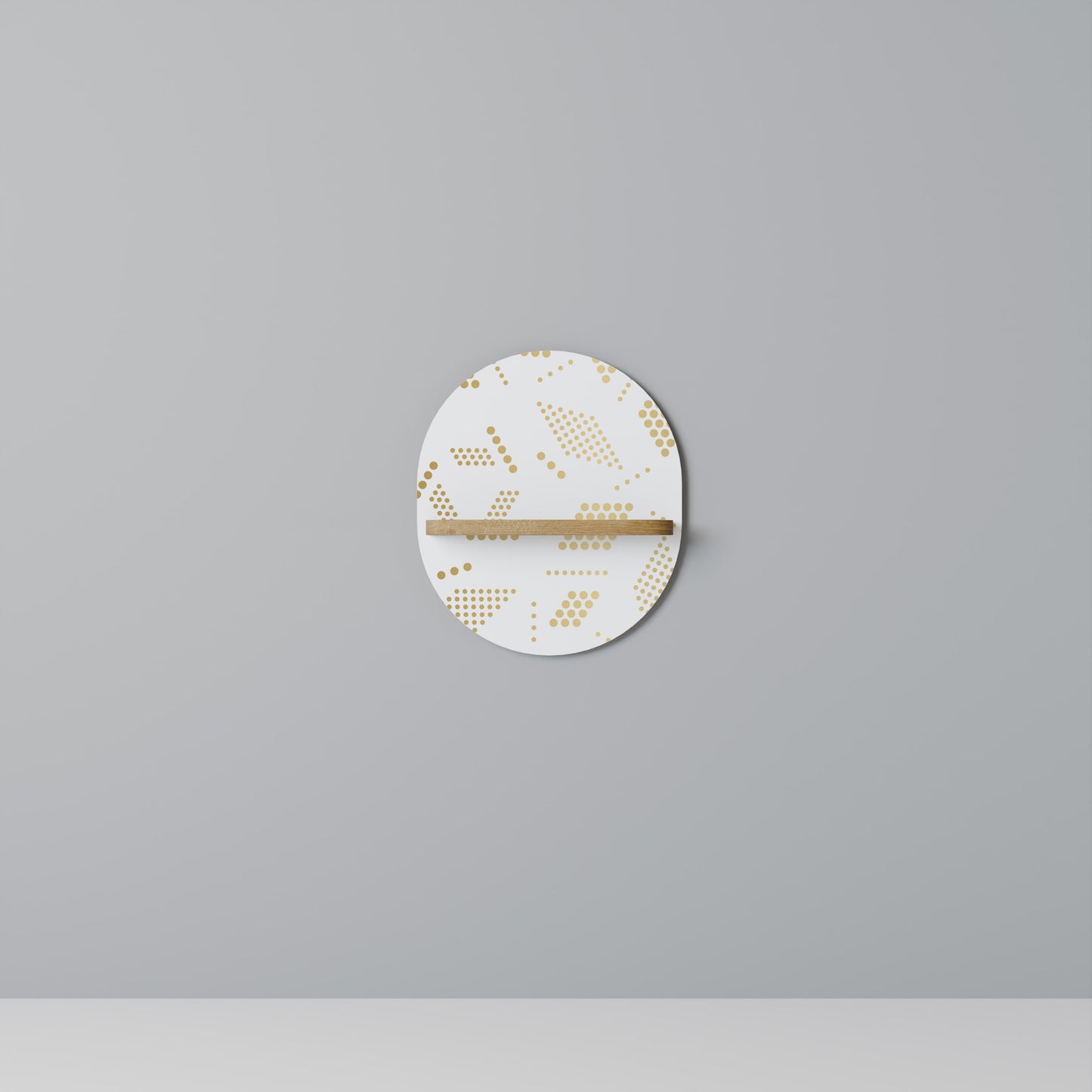SPOTTED DAZE Oval Art Shelf In Oak Effect