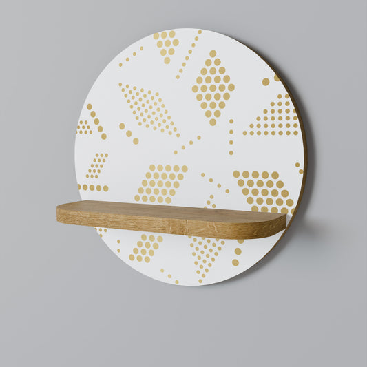 SPOTTED DAZE Round Art Shelf In Oak Effect