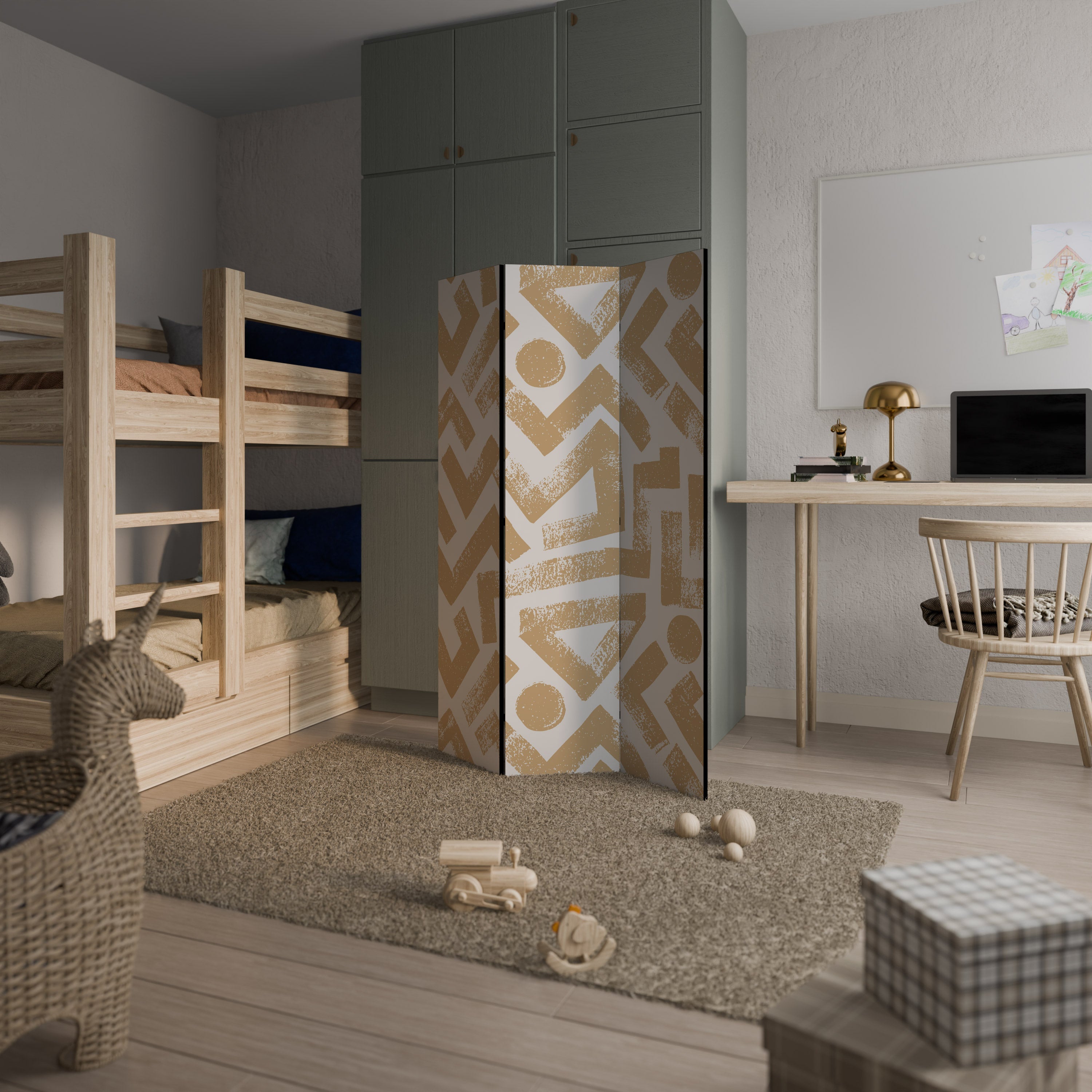 CLUSTER CRAFTS Dekorativ rumsavdelare med 3 paneler
