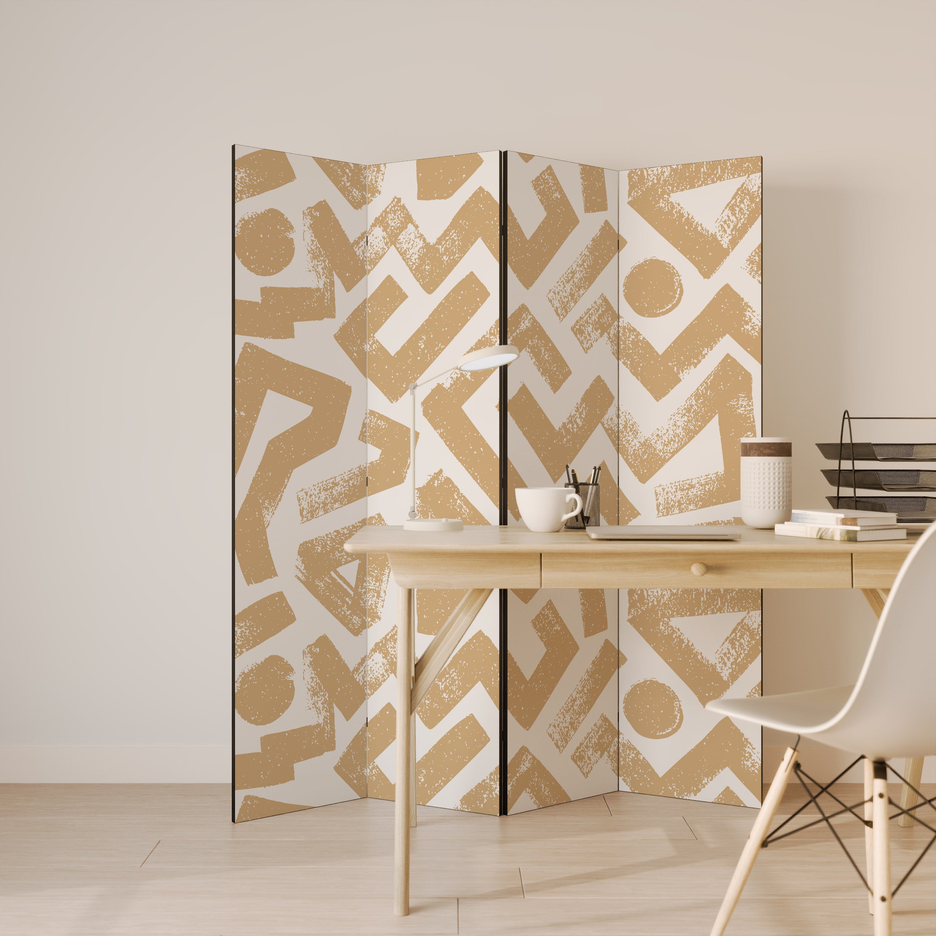 CLUSTER CRAFTS Dekorativ rumsavdelare med 4 paneler