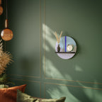 TIDAL SRIPE Rund konsthylla i svart finish