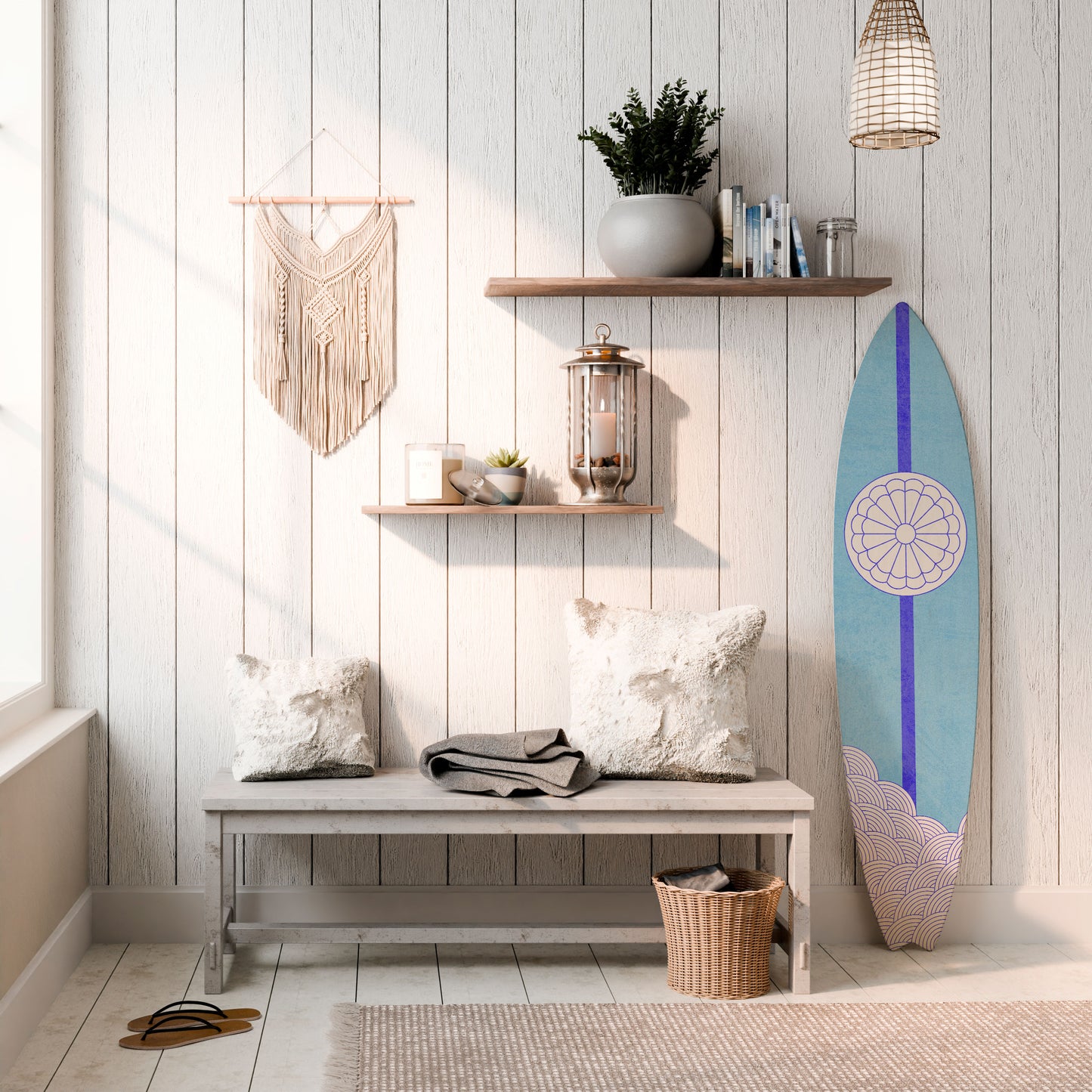 TIDAL STRIPE Dekorativ Surfbräda