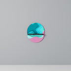 CYANIC ABYSS Oval Art Shelf In Black Finish