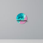 CYANISK ABYSS Rund konsthylla i svart finish