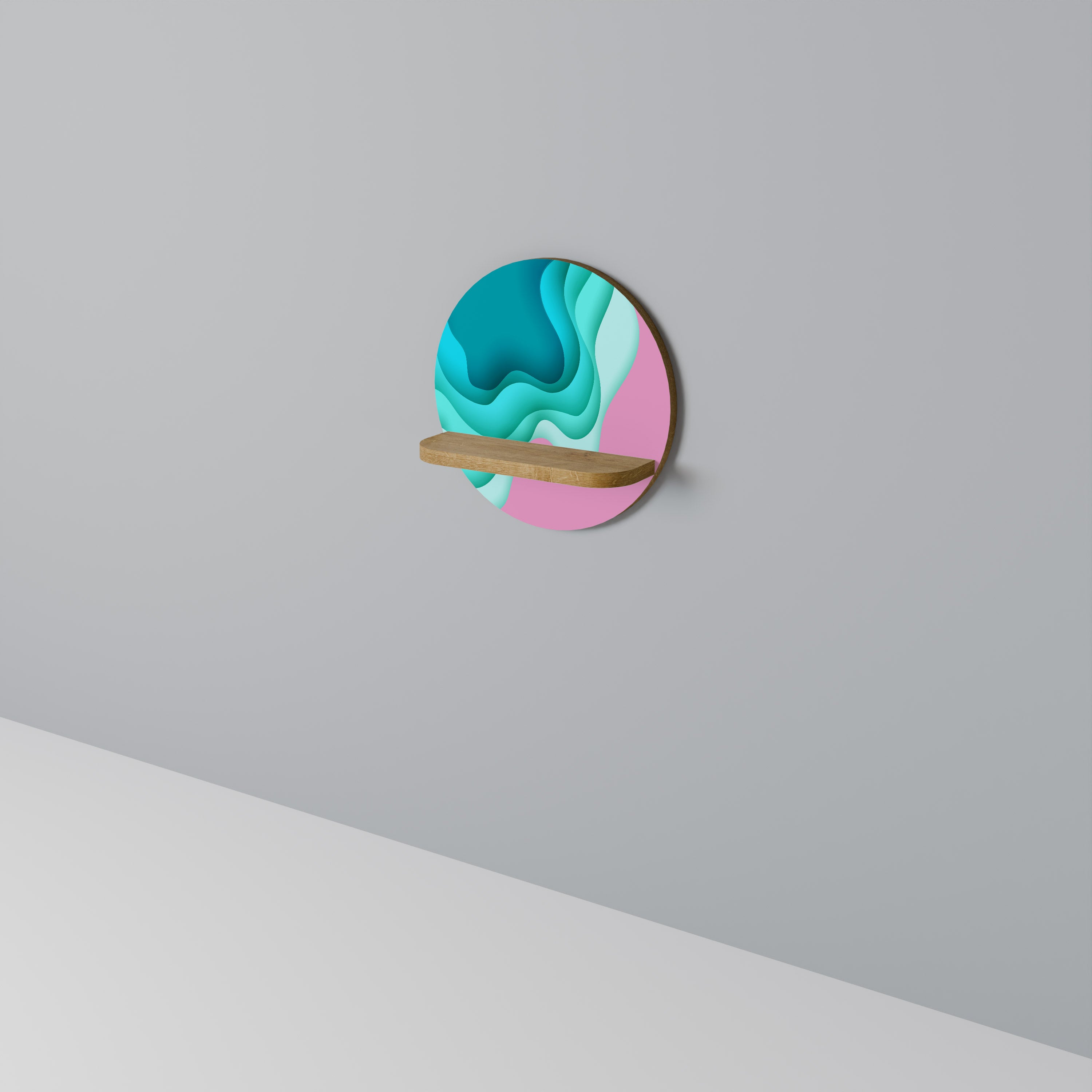 CYANISK ABYSS Rund Konsthylla I Ekeffekt