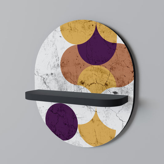 CRACKED GEOMETRY Oval Art Shelf In Black Finish