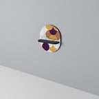 CRACKED GEOMETRY Oval Art Shelf In Black Finish