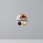 CRACKED GEOMETRY Oval Art Shelf In Black Finish