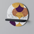 Sprucken GEOMETRI Rund konsthylla i svart finish