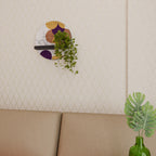 Sprucken GEOMETRI Rund konsthylla i svart finish