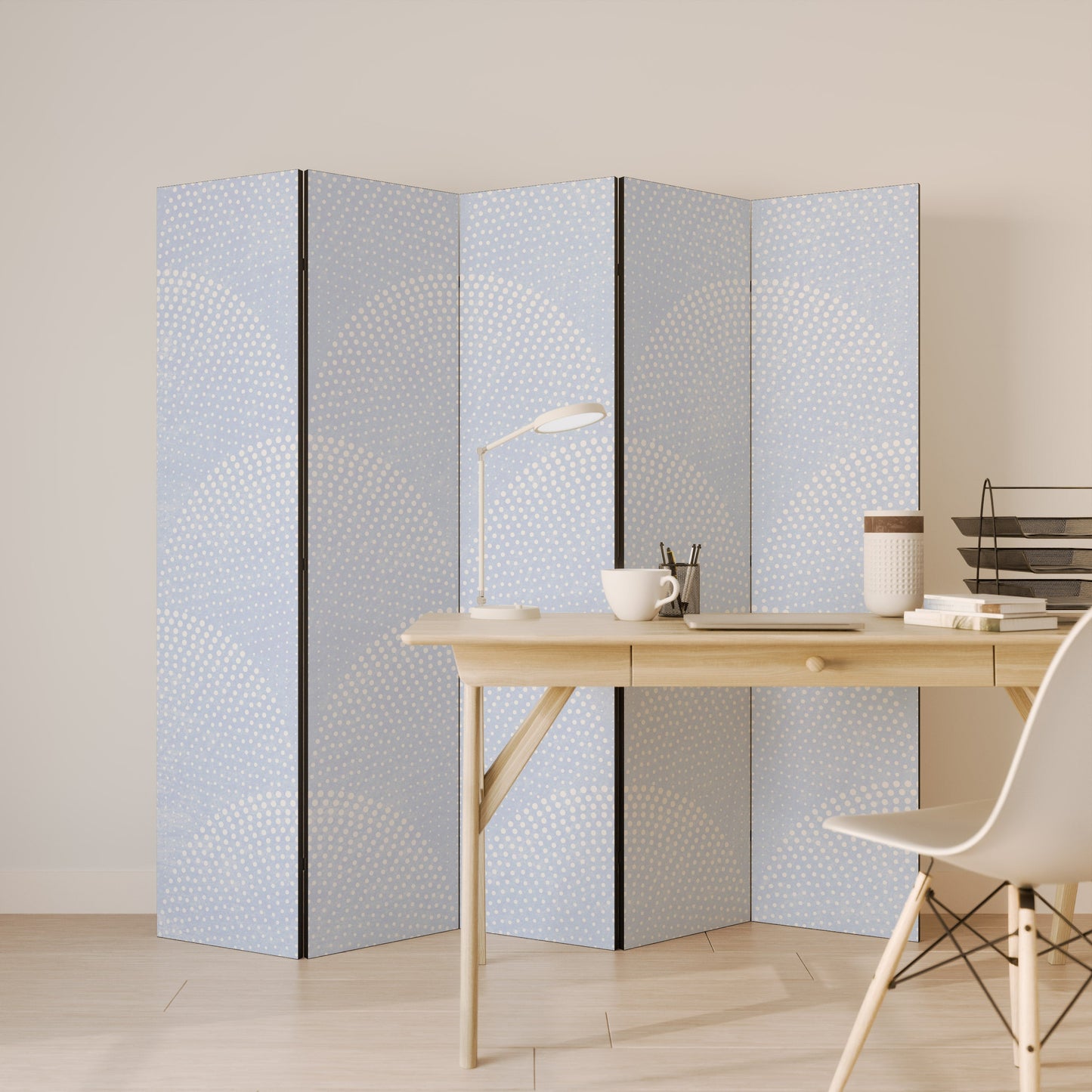 HARMONIOUS CURVES DISPLAY Decorative 5-Panel Room Divider