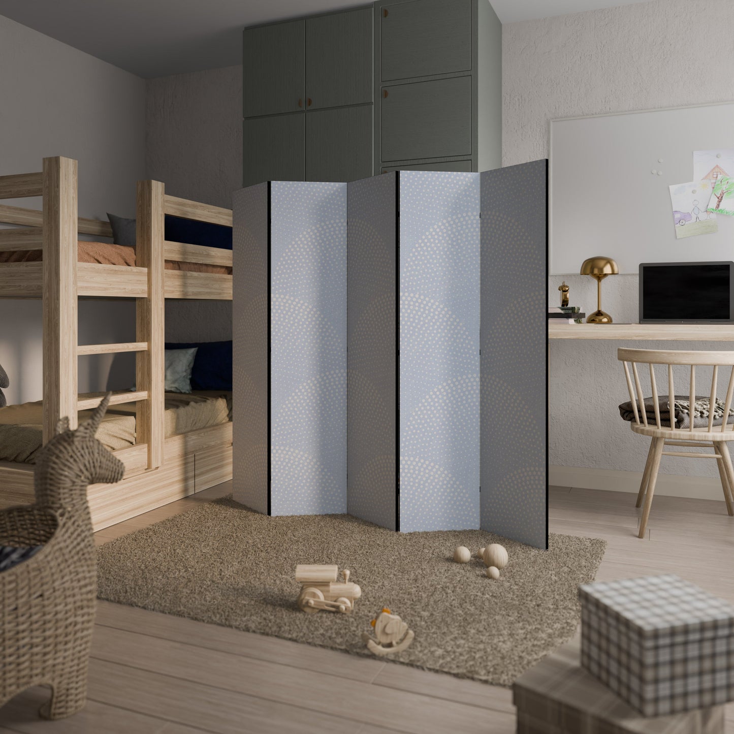 HARMONIOUS CURVES DISPLAY Decorative 5-Panel Room Divider