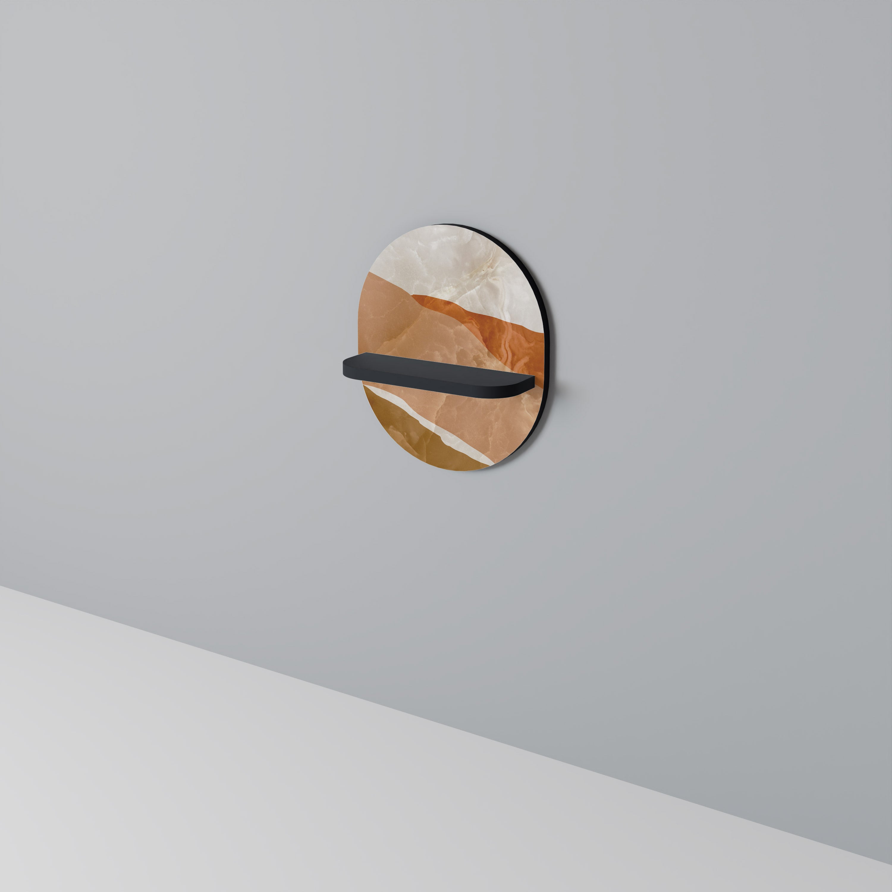 SANDHILLS SPLENDOR Oval konsthylla i svart finish