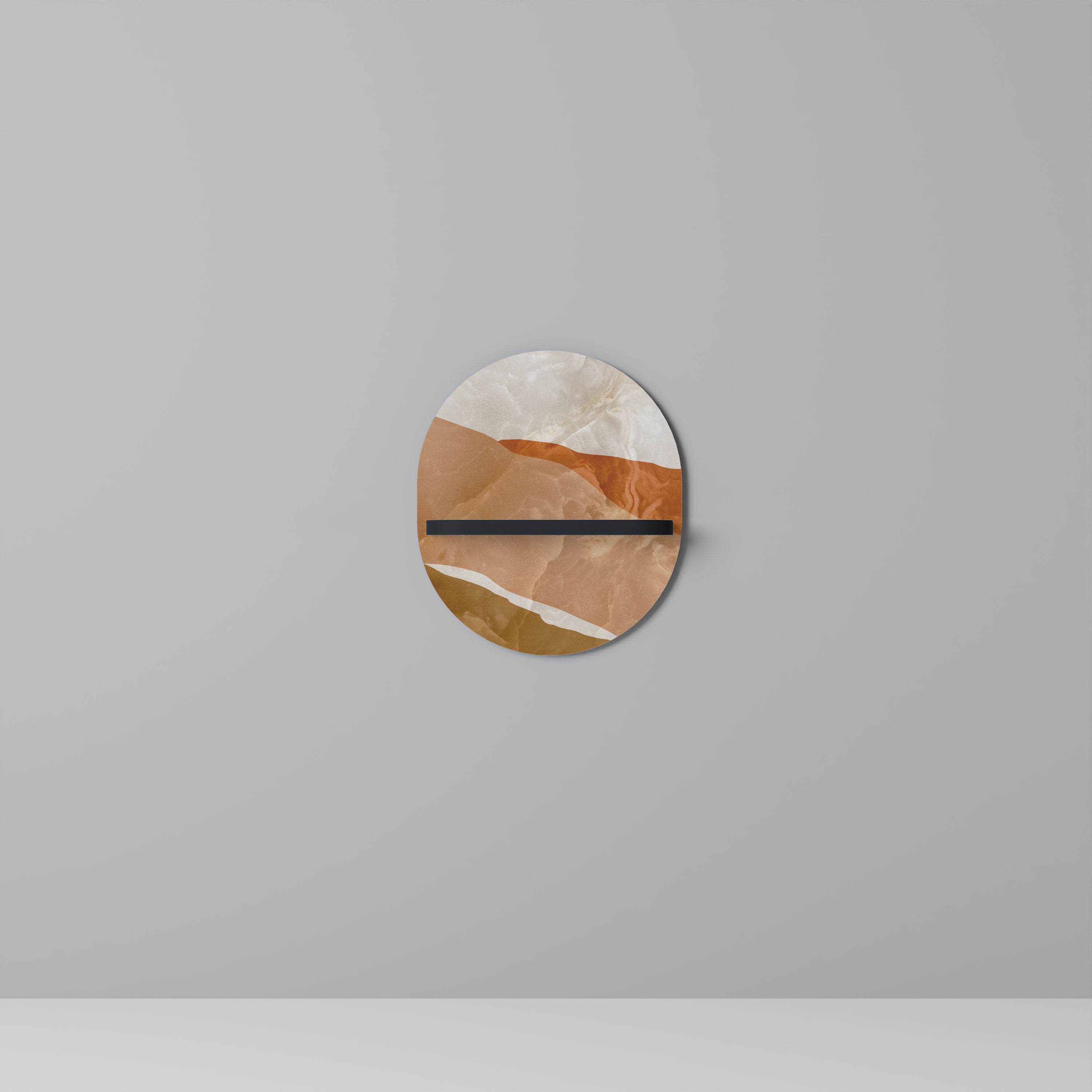 SANDHILLS SPLENDOR Oval konsthylla i svart finish
