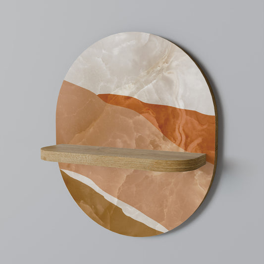 SANDHILLS SPLENDOUR Oval Art Shelf In Oak Effect