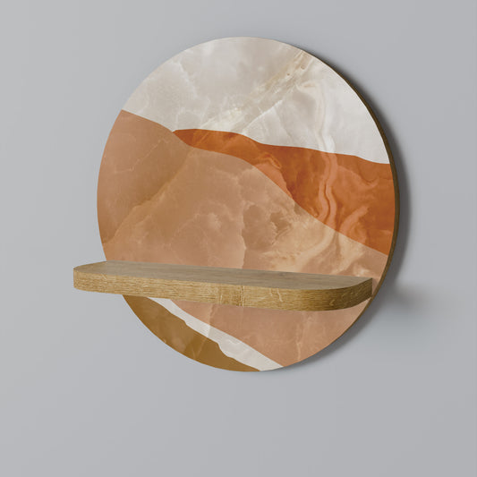 SANDHILLS SPLENDOUR Round Art Shelf In Oak Effect