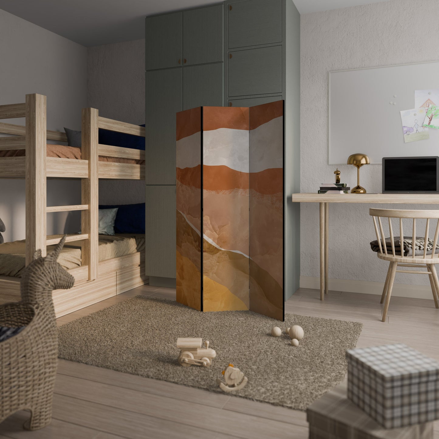 SANDHILLS SPLENDOUR Dekorativ rumsavdelare med 3 paneler