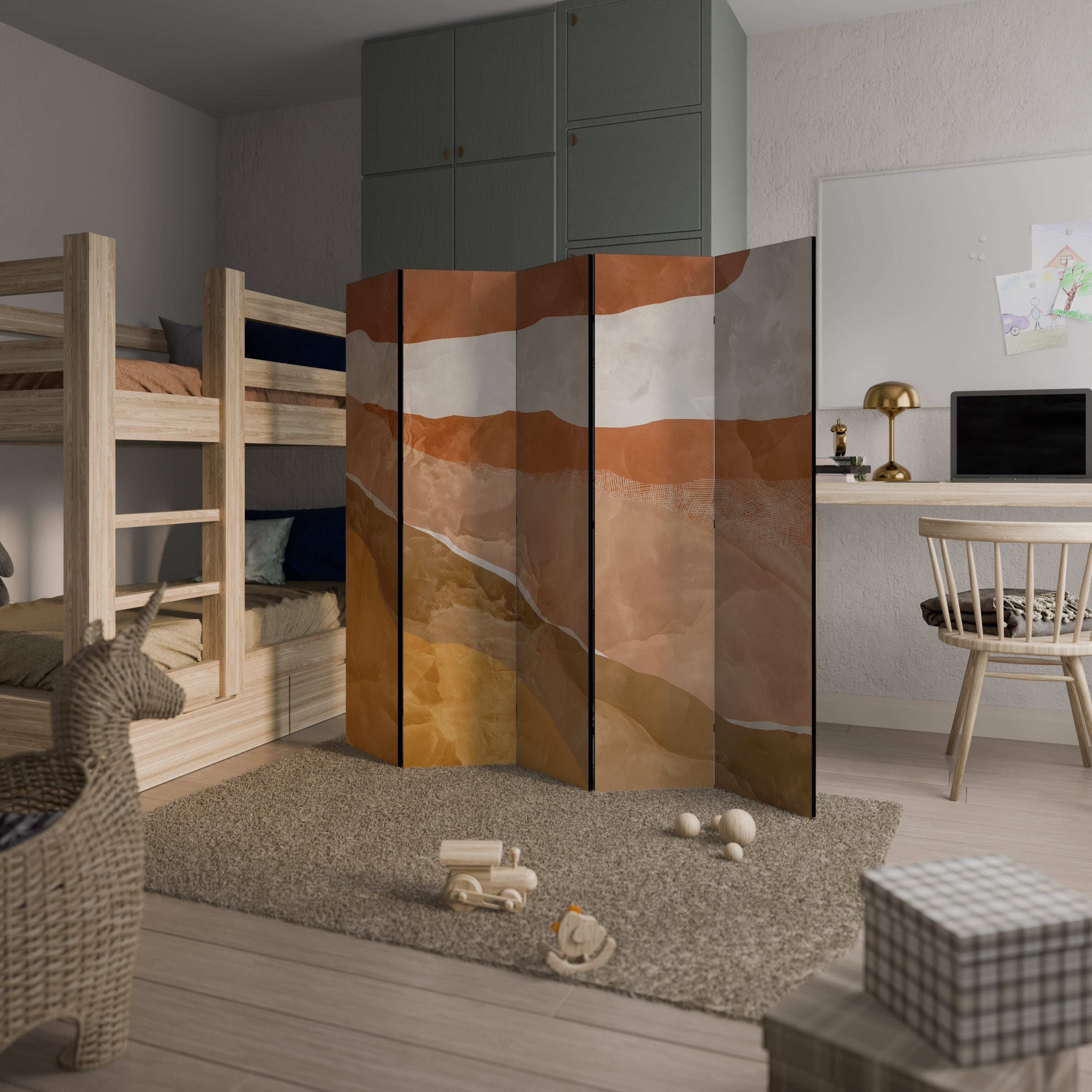 SANDHILLS SPLENDOUR Dekorativ rumsavdelare med 5 paneler