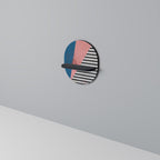 GLAMOROUS STRIPE Oval Art Shelf In Black Finish