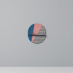 GLAMOROUS STRIPE Oval Art Shelf In Black Finish