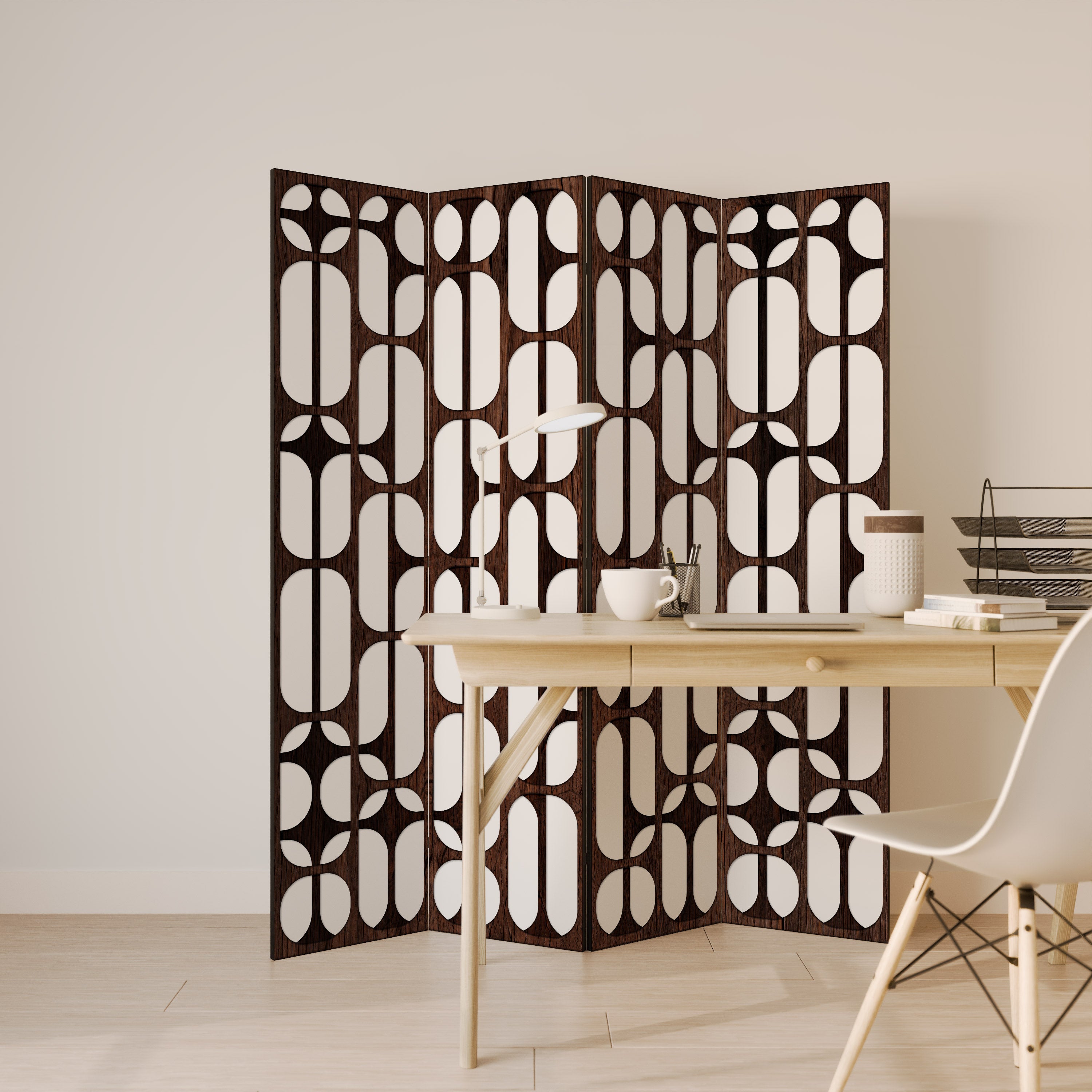 ARTISTIC SPACE HARMONY Dekorativ rumsavdelare med 4 paneler