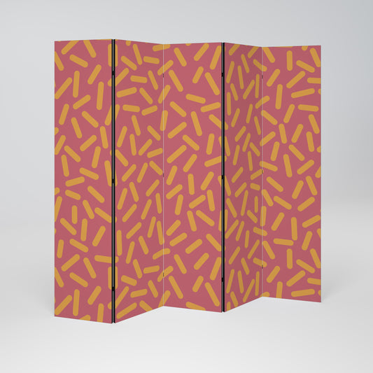 RADIANT STRIPE SYMPHONY Decorative 5-Panel Room Divider