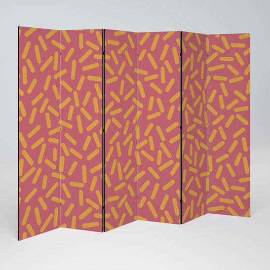 RADIANT STRIPE SYMPHONY Decorative 6-Panel Room Divider