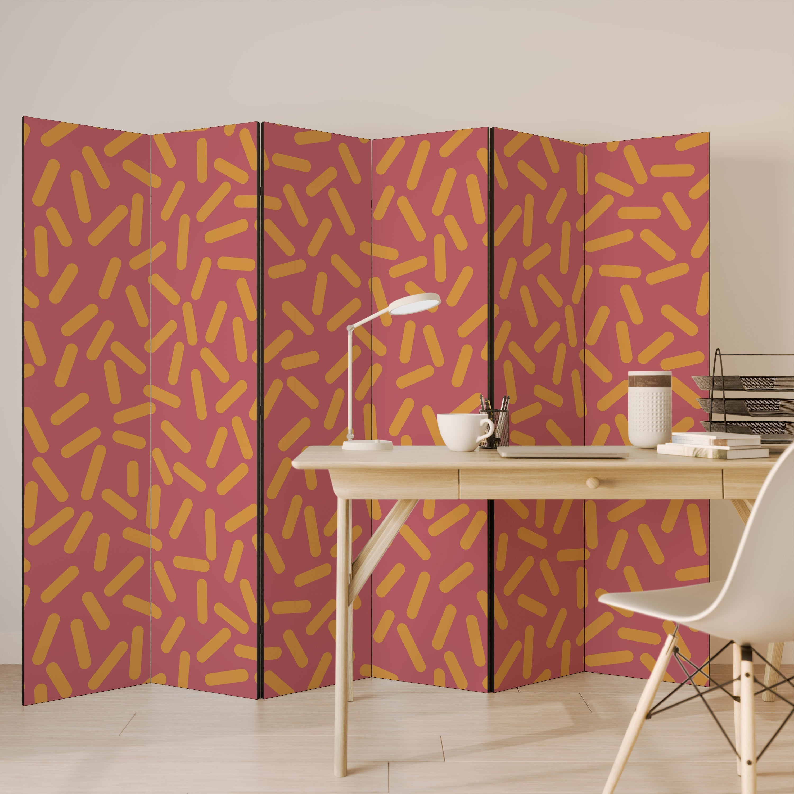 RADIANT STRIPE SYMPHONY Dekorativ rumsavdelare med 6 paneler
