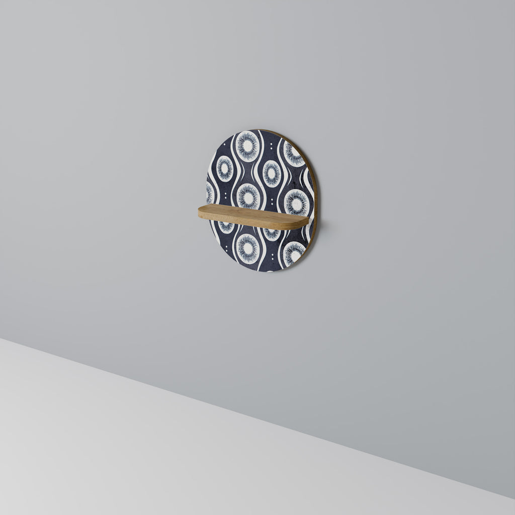 GRAPHITE EYES Oval konsthylla i ekeffekt