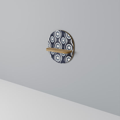 GRAPHITE EYES Oval Art Shelf In Oak Effect