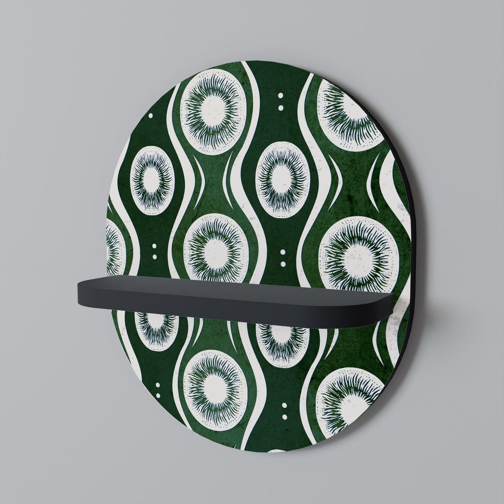 GREEN EYES Oval konsthylla i svart finish