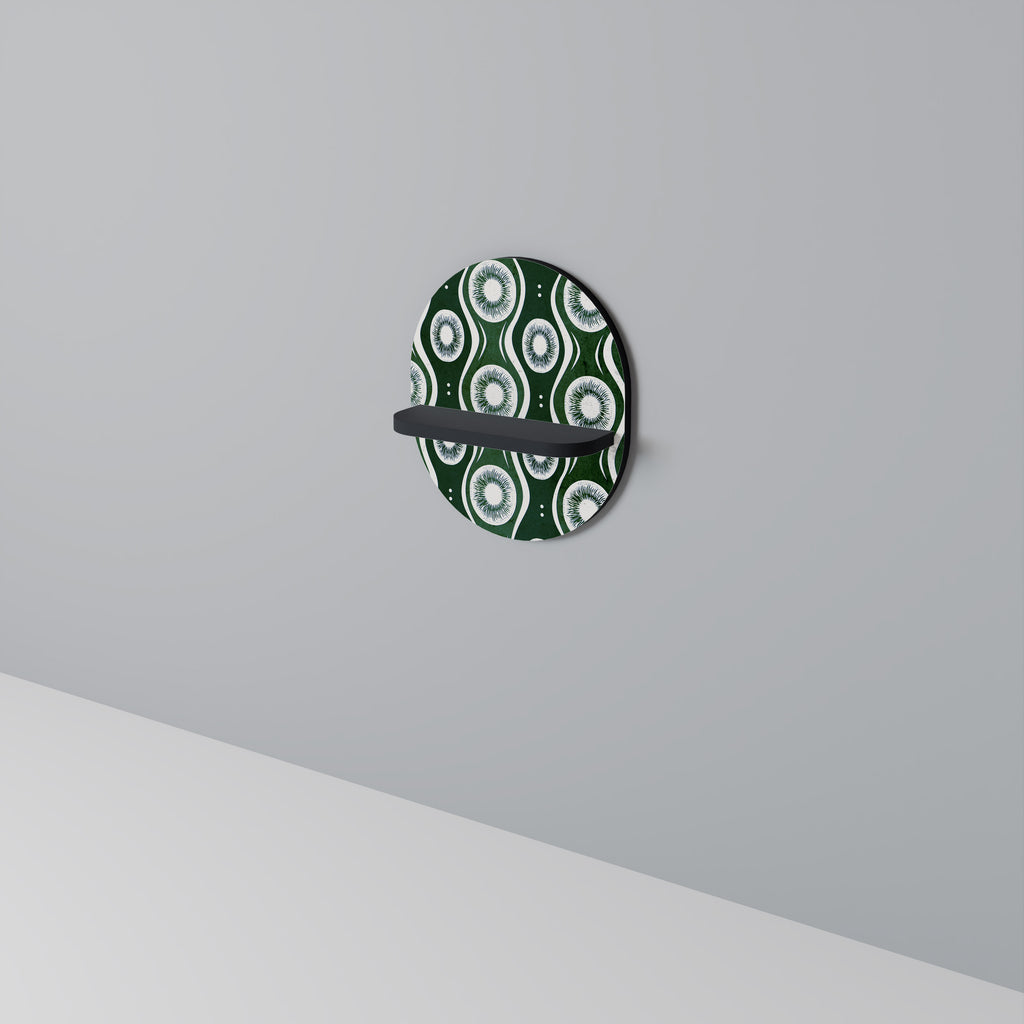 GREEN EYES Oval konsthylla i svart finish