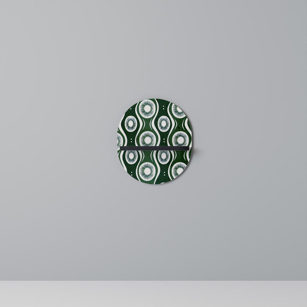 GREEN EYES Oval konsthylla i svart finish