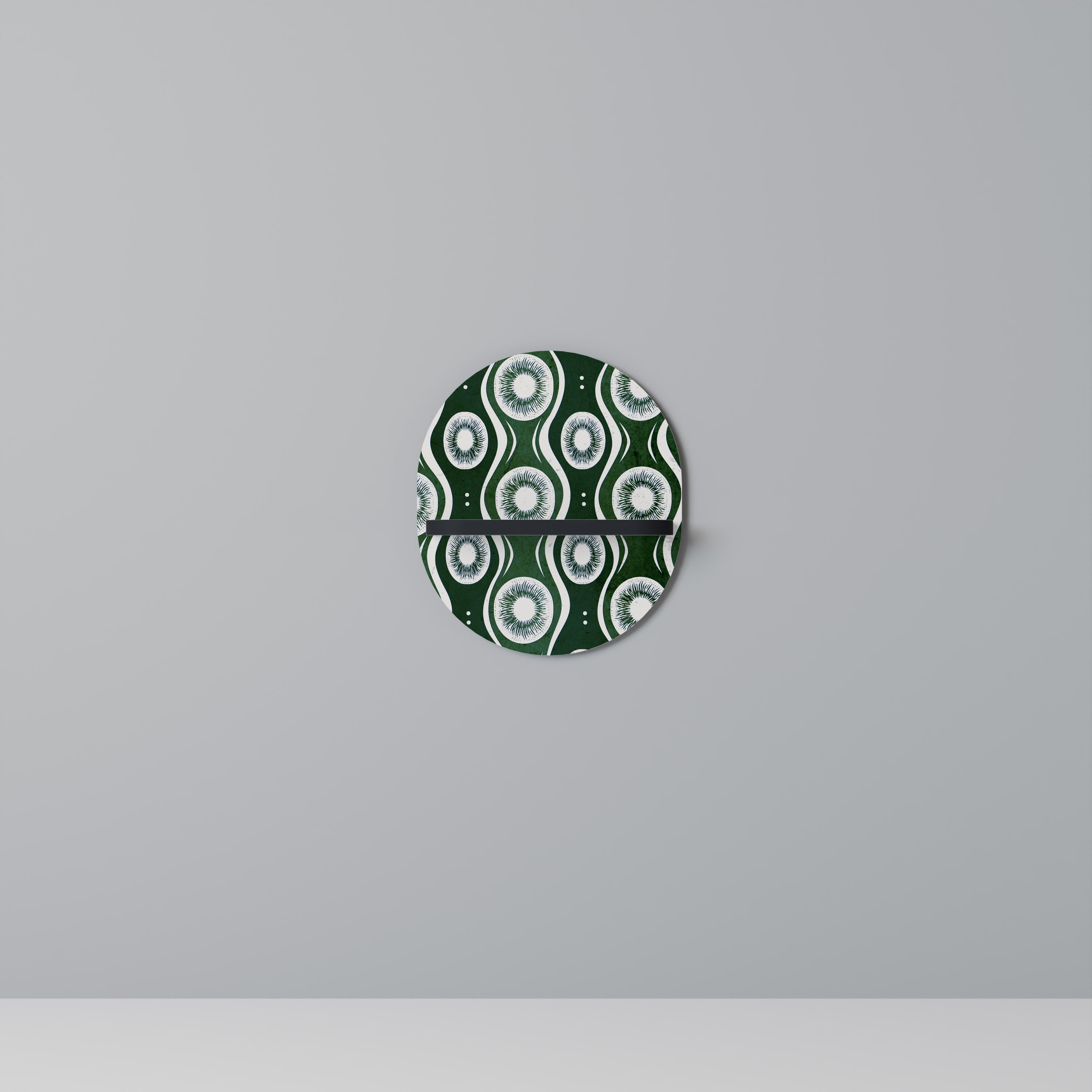 GREEN EYES Oval konsthylla i svart finish