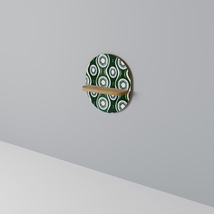 GREEN EYES Oval Art Shelf In Oak Effect