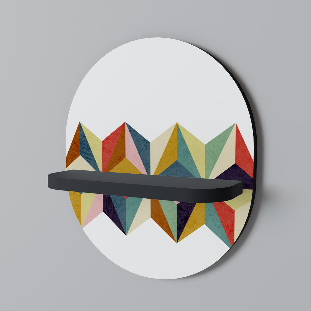 TESSELATE TREASURES Oval konsthylla i svart finish